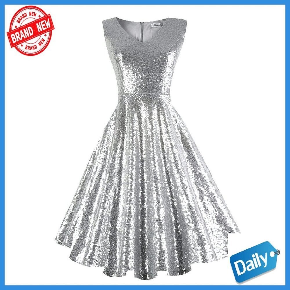 Vintage Sleeveless Cocktail Dress with Pockets & Belt - Size M